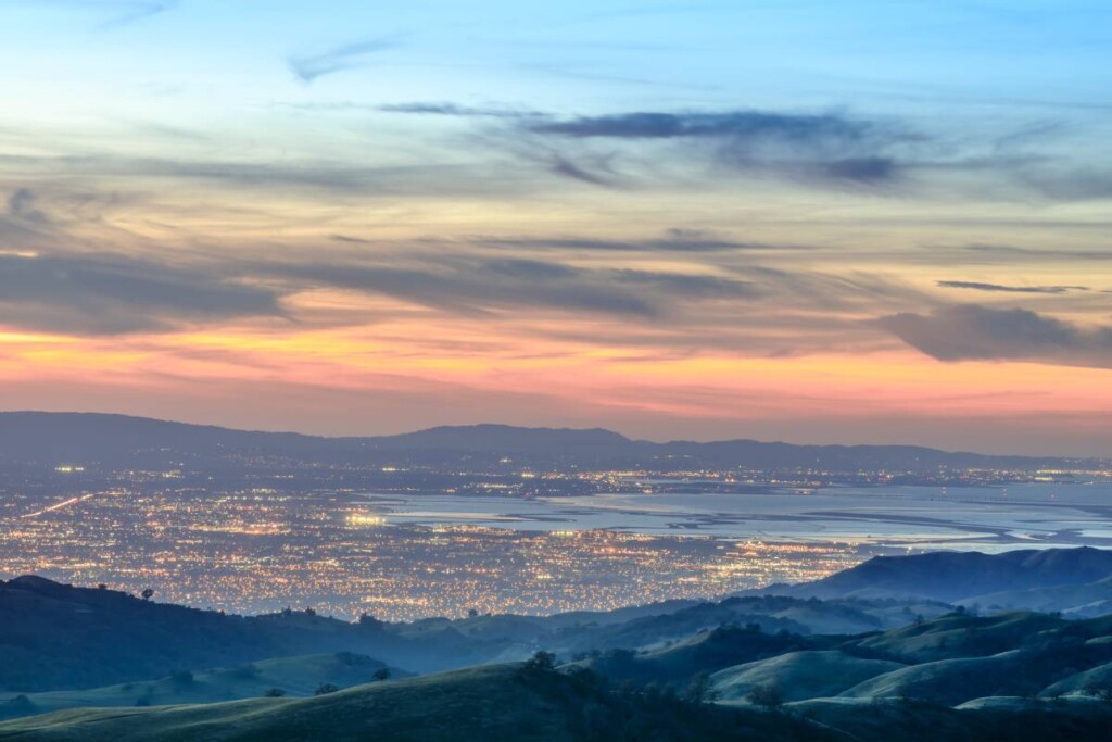 A view of Silicon Valley from Mount Hamilton as an example of east San Jose real estate.