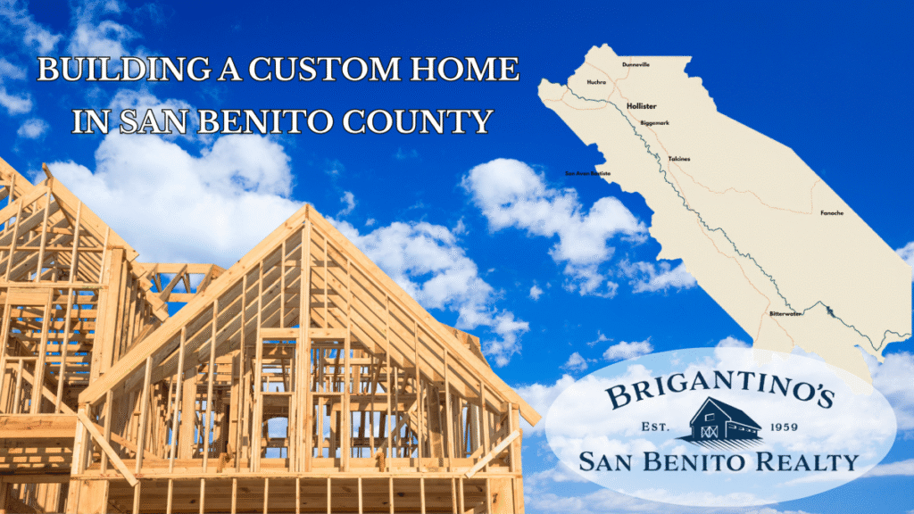 A home in construction on a lot in Hollister, CA.