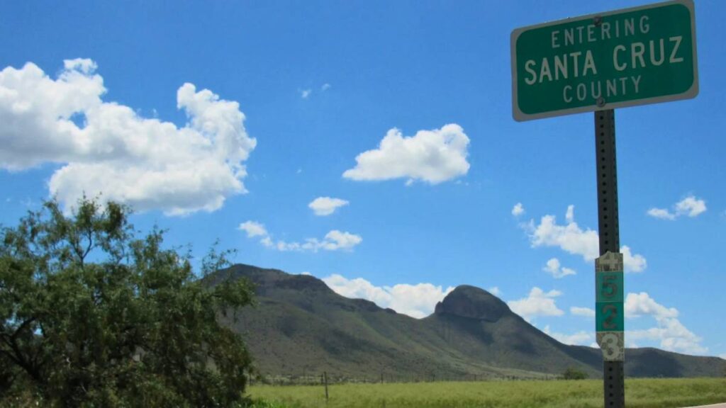 A road sign of Santa Cruz County, CA