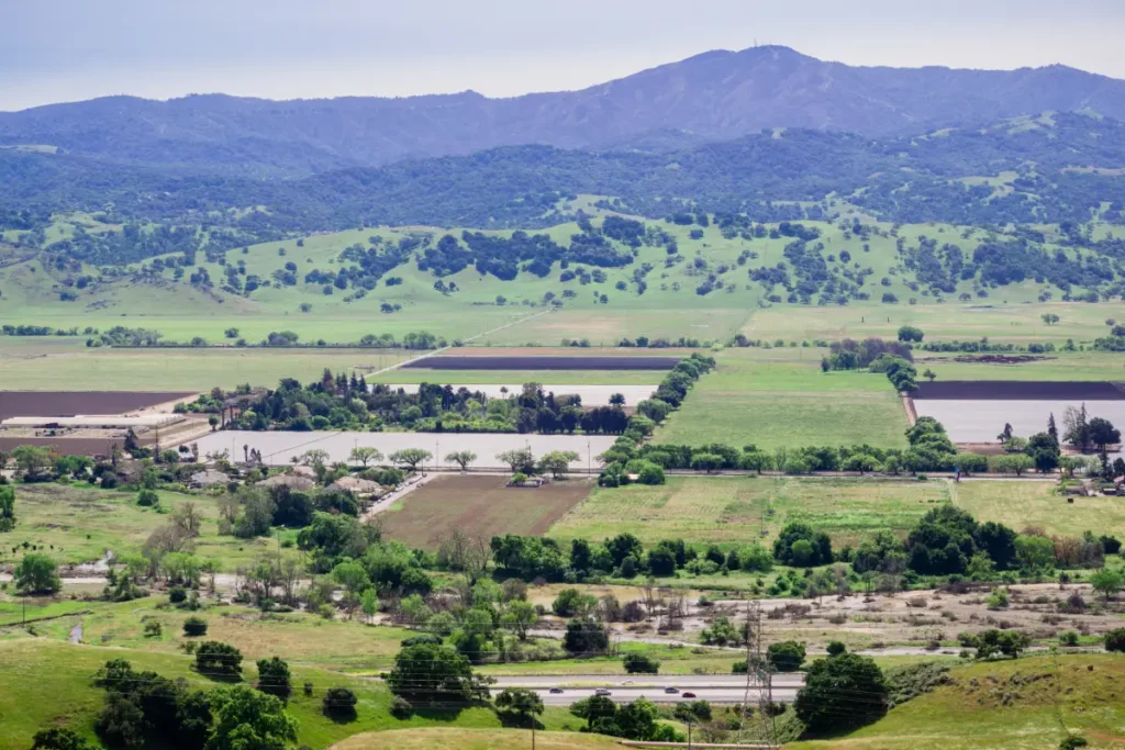 A view of rural-residential homes and small ranches in Aromas representing Aromas real estate